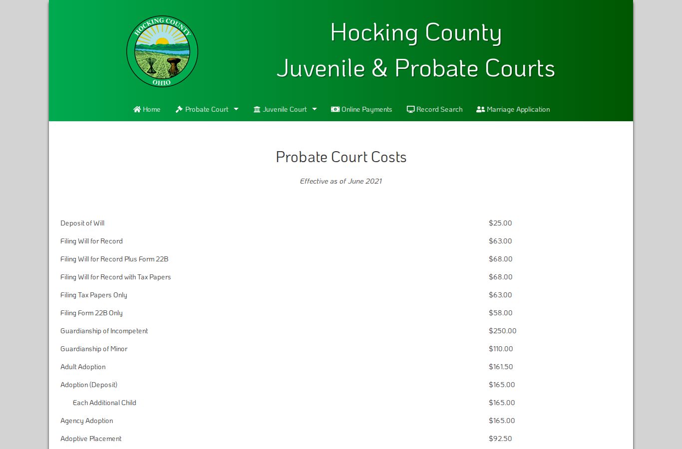 Buchtel court docket separate Hocking Probate Court records source