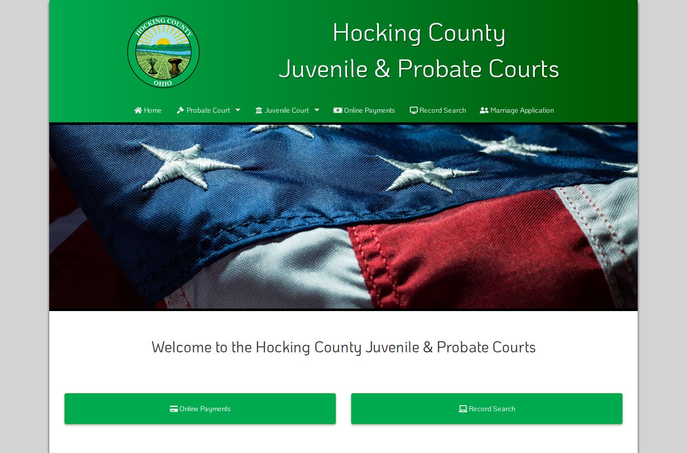 Hocking County court records separate Juvenile and Probate court access information