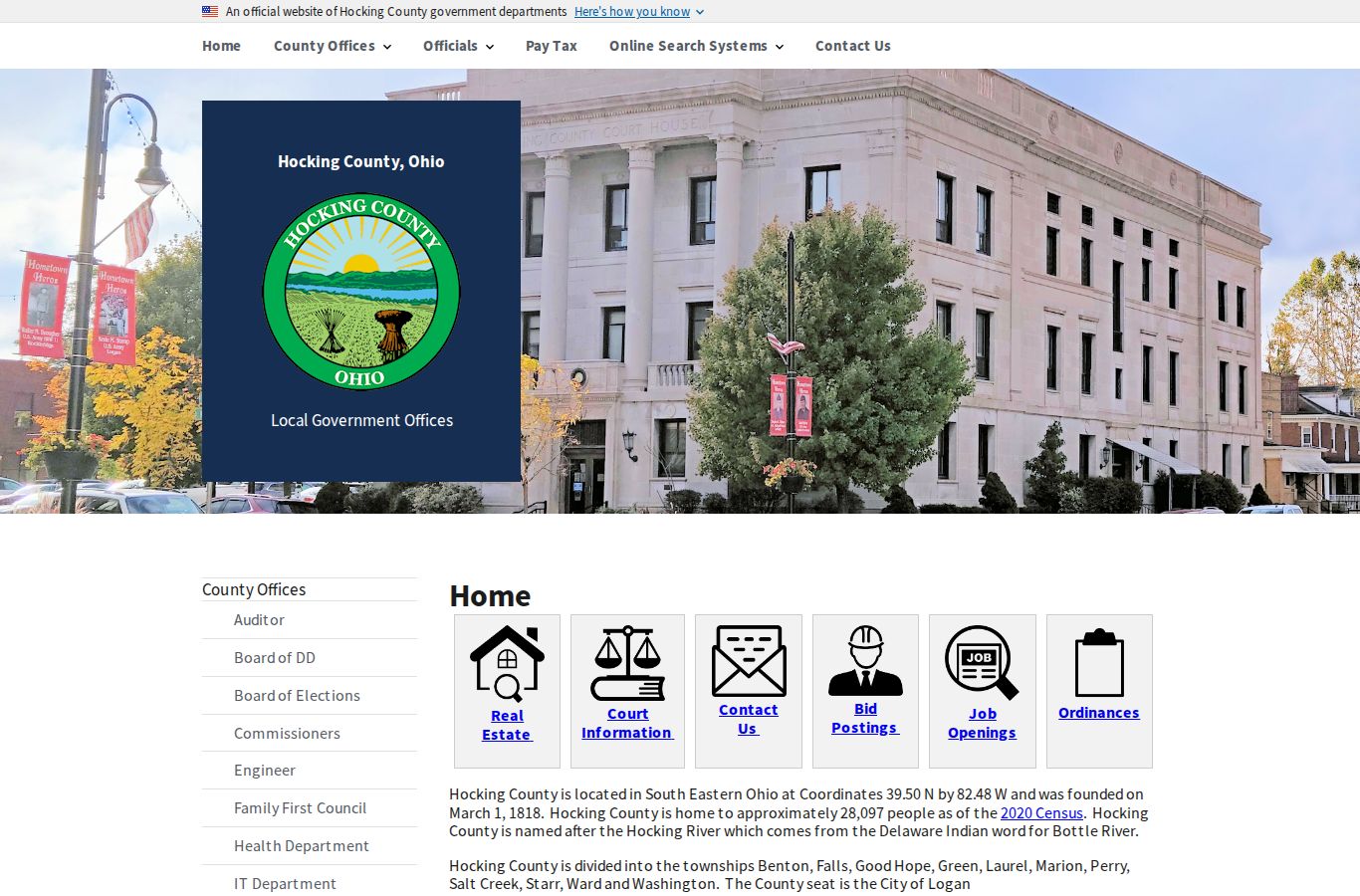 Hocking County court docket official county home page