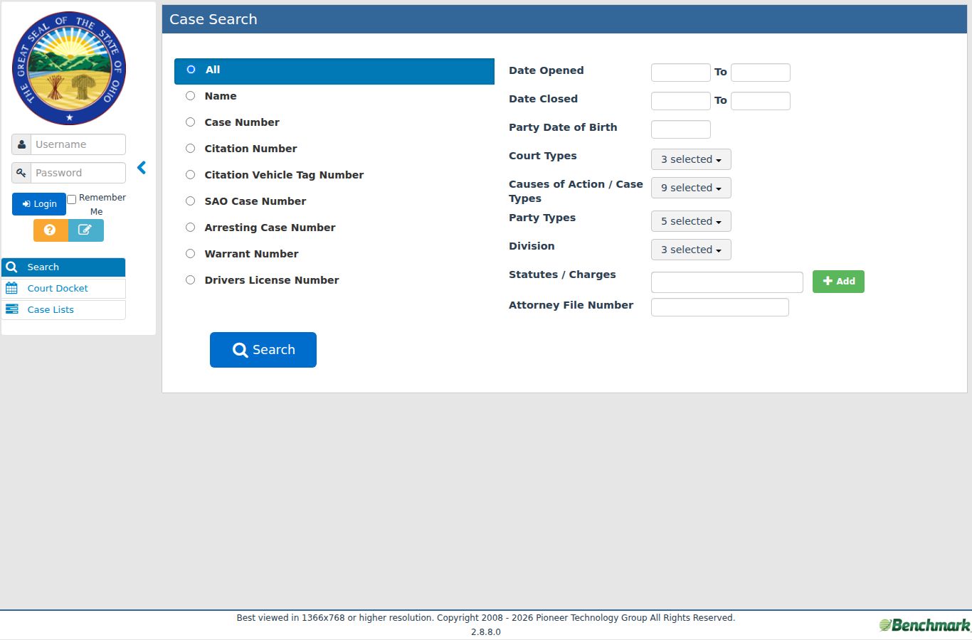 Hocking County traffic ticket Municipal Court payment and record search platform